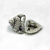 M-1311-Antique Silver Fish Button 